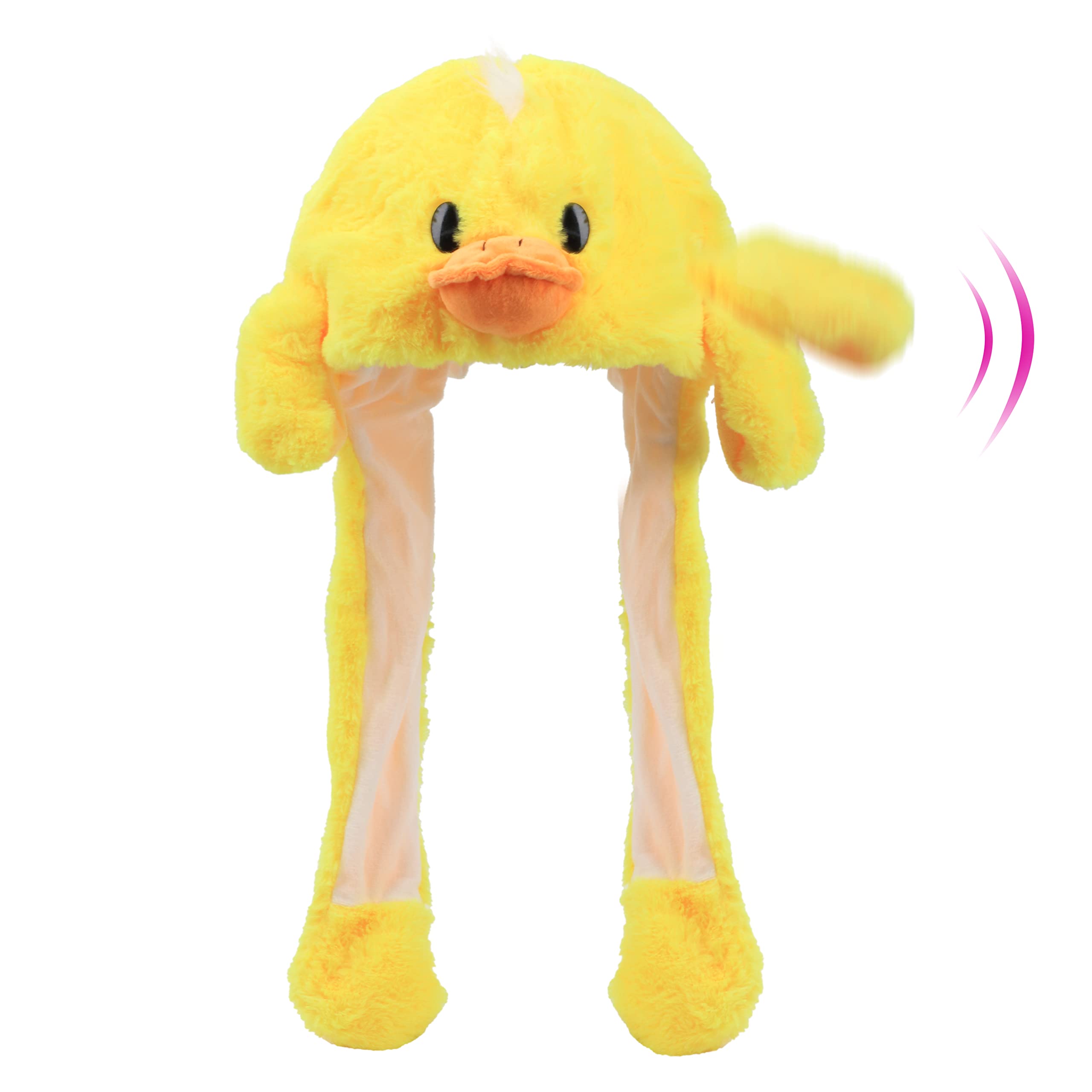 Animal Hat with Ears Moving Jumping Pop Up Beating Hat Plush Holiday Cosplay Dress Up Funny Gift for Kids
