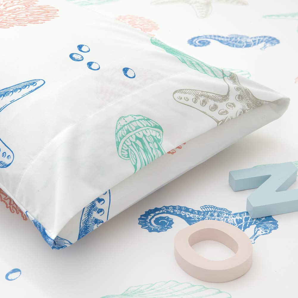 ست ملحفه کودکان یونیکورن صورتی JSD، سایز تویین، ۳ تکه، ملحفه‌های رختخواب میکروفایبر چاپ شده با طرح رنگین کمان برای دختران، جیب عمیق