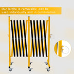 GYMTIME Industrial Expandable Metal Barricade, 16 Feet, Easily Assembled Safety Barrier with Casters, Flexible Mobile Gate, Adjustable Traffic Fence