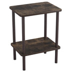 Apicizon 2 Tier End Table, Small Side Table with Solid Wood Legs, Boho Bedside Table with Storage Shelf, Nightstand for Small Spaces, Bedroom, Living Room, Entryway, Farmhouse, Easy Assembly, Natural
