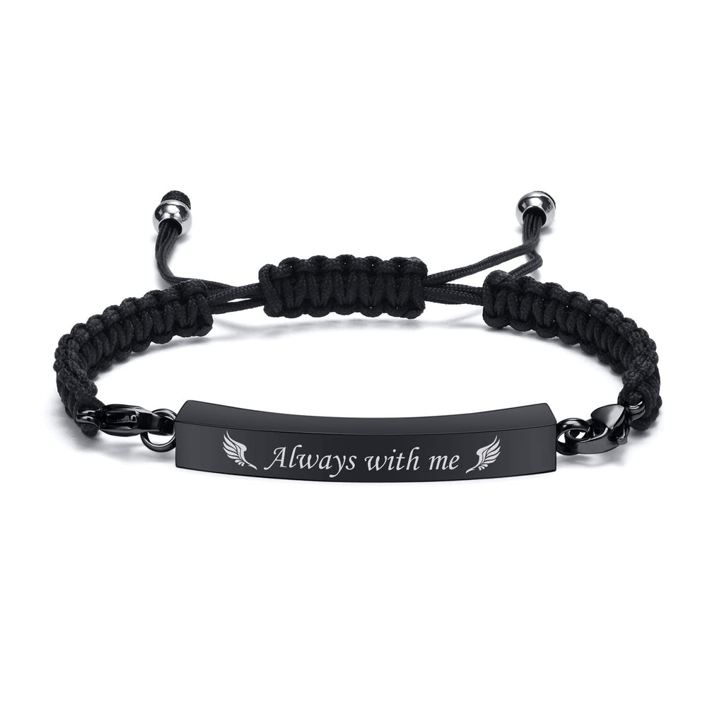 MPRAINBOW Adjustable Cremation Memorial Urn Bracelet, Stainless Steel Cremation Manmade Braided Urn Bracelet Keepsake Urn Bracelet for Ashes with Fill Kit