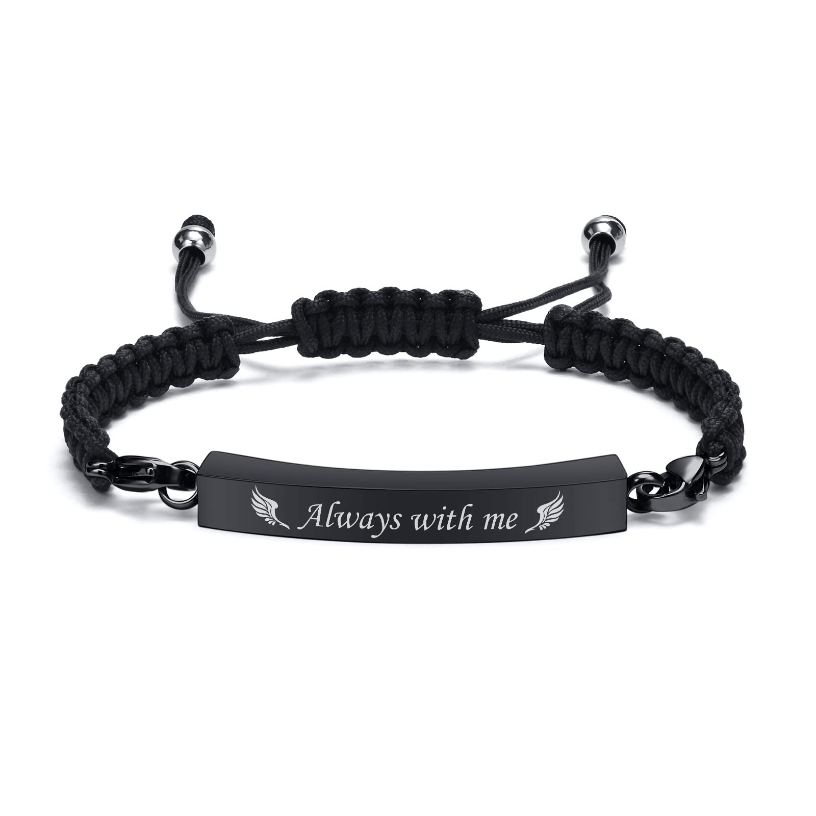 MPRAINBOW Adjustable Cremation Memorial Urn Bracelet, Stainless Steel Cremation Manmade Braided Urn Bracelet Keepsake Urn Bracelet for Ashes with Fill Kit