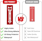 Fire Extinguisher Signs,Safety Sign Sticker glow in the dark 12 Pack 4" X 12" Durable Self Adhesive, Waterproof and UV Protected,for Home, Office or Boat