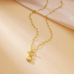 Boblebogstav Halskæde Guld Lagdelte Initial Halskæder til Kvinder Fin Cubansk Kæde Choker Halskæde 14K Forgyldt Bogstav Halskæde Personlig Navnehalskæde Søde Smykkegaver