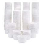 Stockroom Plus 200-Pack Paper Ice Cream Cups - Bulk 8 oz - Disposable Ice Cream Bowls Bulk or Parties - White Ice Cream Cups Disposable