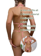 Dadress G String Mini Bikini Sets Sexy Swimsuit Micro Bra Bikinis Lingerie for Women Pink