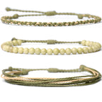 Handmade Natural Stone Beaded Healing Bracelet Gift for Men Adjustable Rope String Bracelet (Lava Rock, Adjustable)