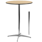 Flash Furniture Lars Black 30'' Round Wood Cocktail Table with 30'' and 42'' Columns
