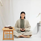 Japanese Folding Coffee Table,Bamboo Foldable Floor Low Table,Chabudai Tea Table for Sitting Tatami Living Room Bay Window,No Assembly (Wood)