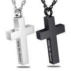 Cremation Cross Necklace for Ashes Cross Urns Locket Pendant Ashes Holder Stainless Steel Memorial Jewelry-With Me Always