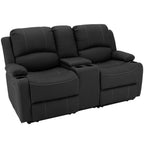 67" Wall Hugger Reclining | RV Theater Seats | Double Recliner RV Sofa & Console | RV Couch | RV Theater Seating | RV Furniture (Manual, Chocolate)