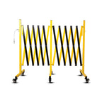 11 Traffic Barricade with Casters, Metal Expandable Barricade, Folding Security Gate, Retractable Fence Outdoor Barricade Fence for Construction Area, Traffic Control（2 Pack)