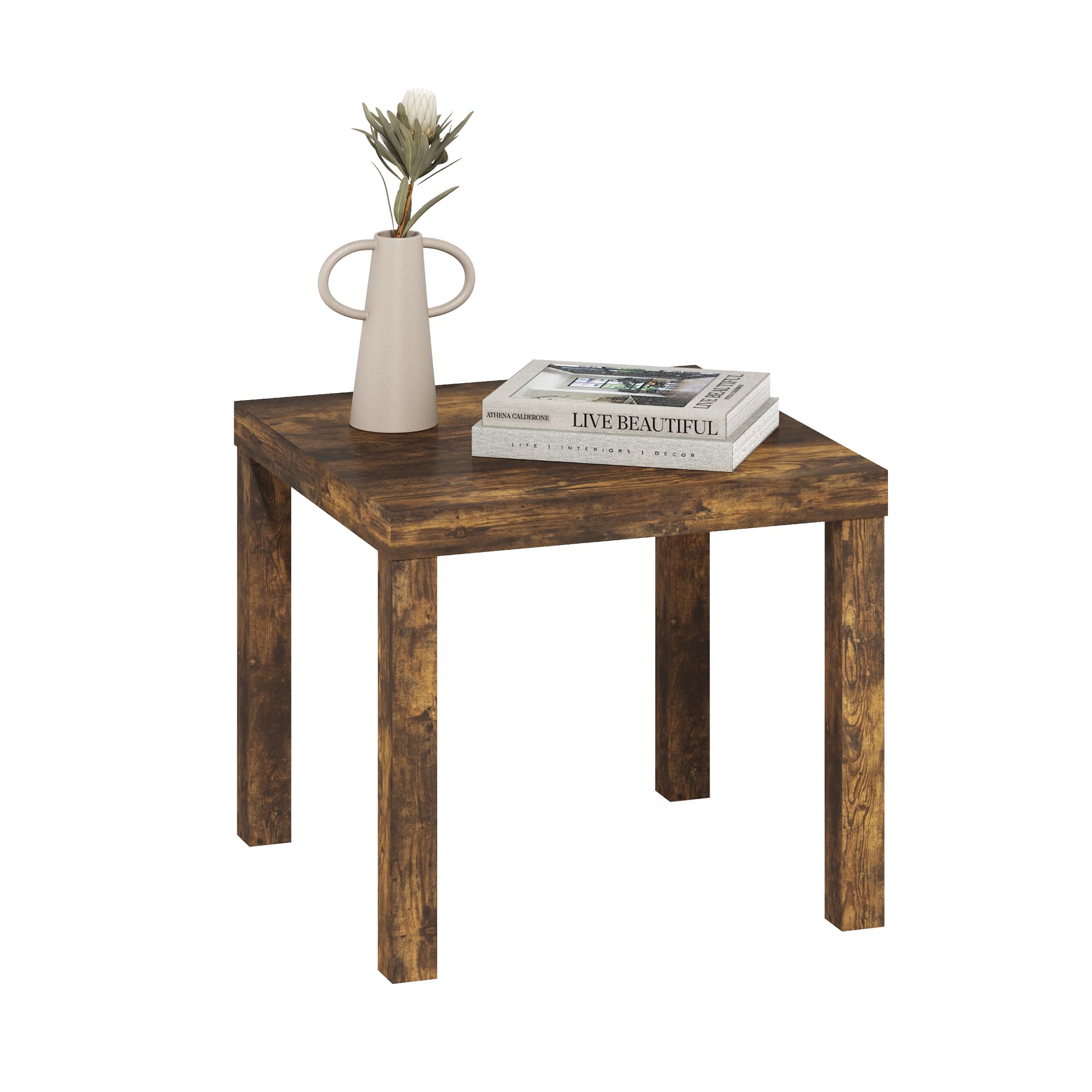 Furinno Classic Homey Square Parsons Side End Table, 1-Pack, Black