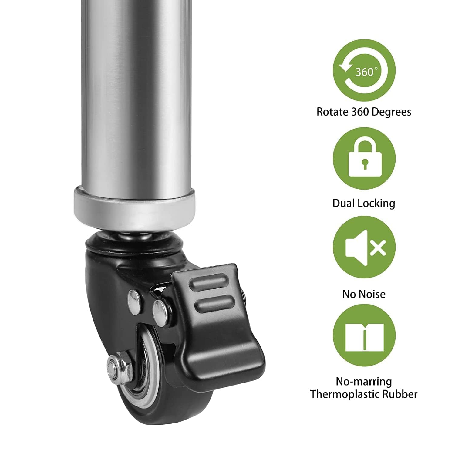 NSF 24x24 Inches Stainless Steel Table for Prep & Work with Caster, Metal Commercial Kitchen Table with Under Shelf and AdjustableTable Foot for Restaurant, Hotel, Home Kitchen, Coffee Station