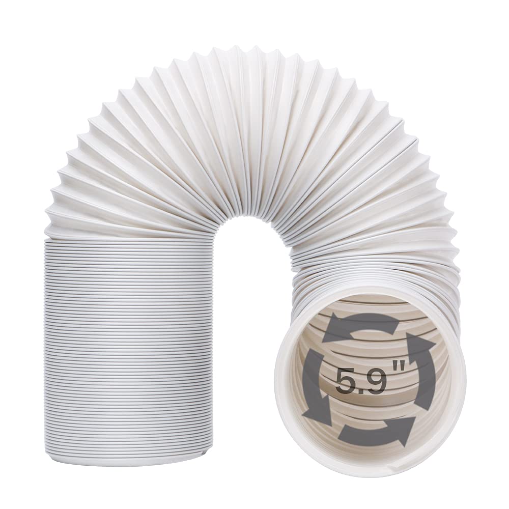 Portable Air Conditioner Window Vent Kit, Adjustable Window Seal with 5.9 Inch Diameter, 59 Inch Length Exhaust Hose for A/C Unit Universal for Sliding Horizontal or Vertical Window
