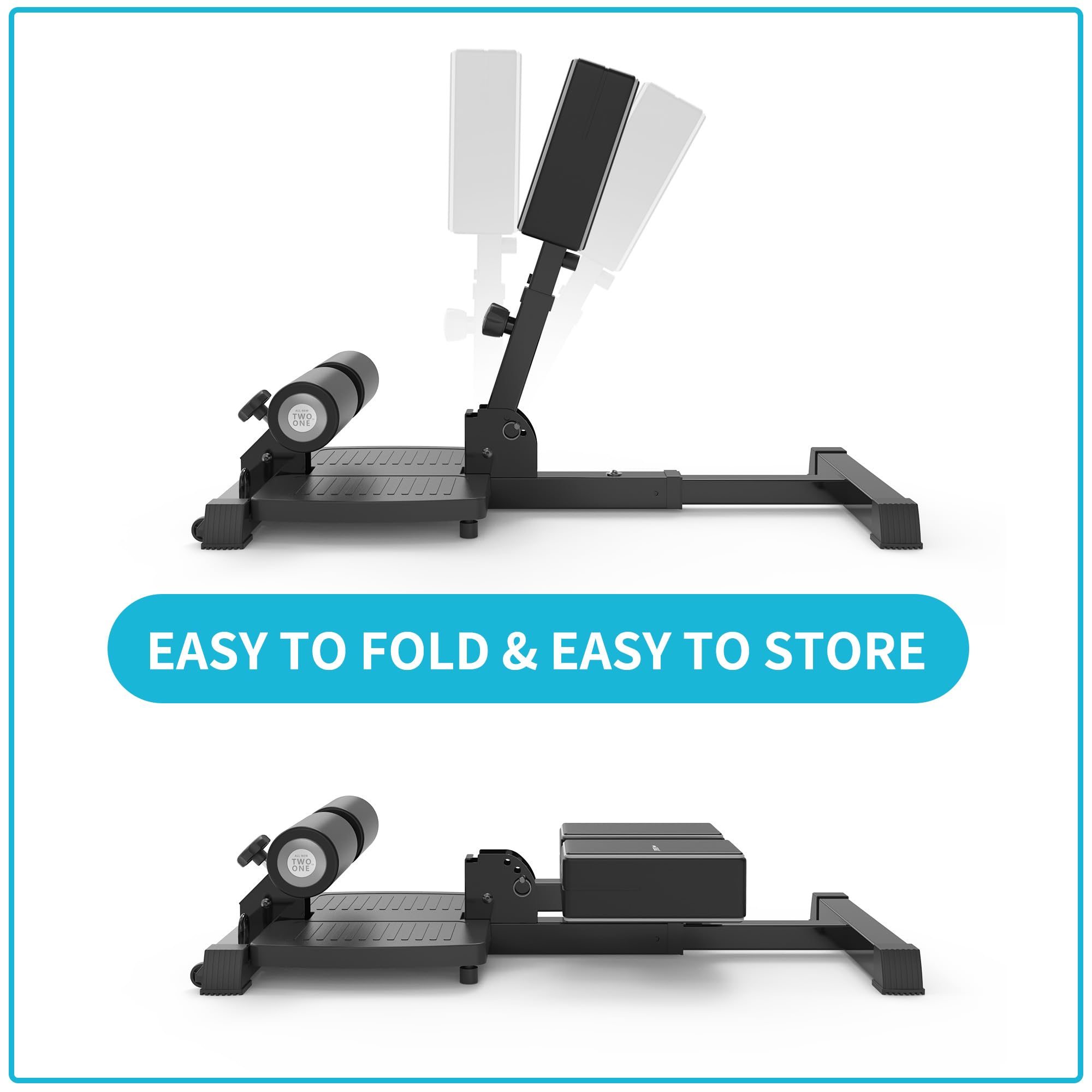 leikefitness Deluxe Multi-Function Deep Sissy Squat Bench Home Gym Workout Station Leg Exercise Machine (Black-8300)