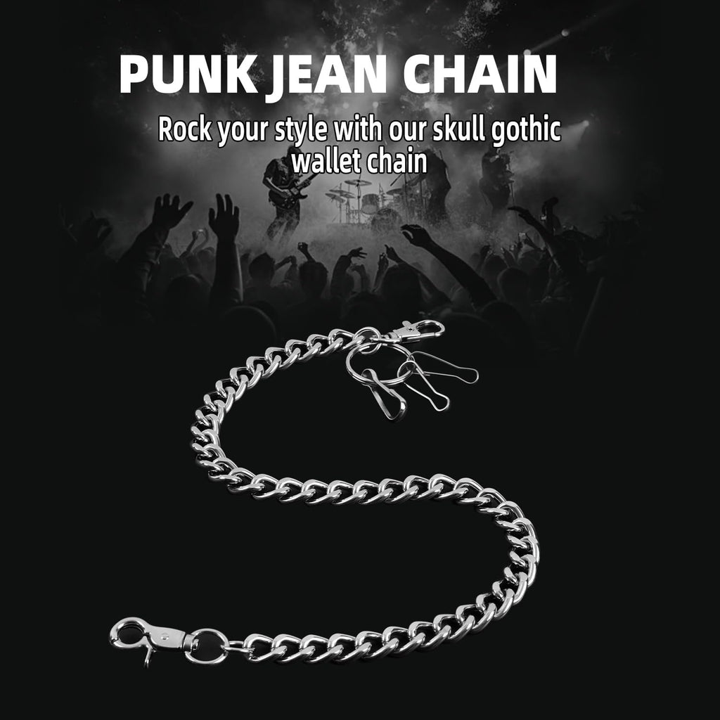 Girinme Portefeuille - Ceinture Chaîne Porte-Clés Accessoire Jeans Hip Hop Punk pour Femmes & Hommes