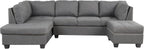 L-Shaped Oversized Reversible Sectional Sofa Couch with Drop-down Cupholders ,Modern Living Room 6 Seaters Corner Tufted Upholstered Sofa&Couch W/Reversible Chaise ,Storage Ottoman and Nailhead Decor