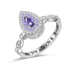 Teardrop Cremation Ring for Ashes - 925 Sterling Silver Urn Keepake Rings Memorial Jewelry for Women