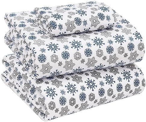 RUVANTI Flannel Sheets Queen Size - 100% Cotton Double Brushed Bed Sheets, Deep Pockets 16 Inches Queen Sheet Set, All Seasons Breathable & Extra Soft - Warm & Cozy, 4 Piece, DNA Plaid