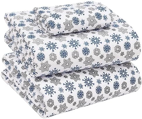 RUVANTI Flannel Sheets Queen Size - 100% Cotton Double Brushed Bed Sheets, Deep Pockets 16 Inches Queen Sheet Set, All Seasons Breathable & Extra Soft - Warm & Cozy, 4 Piece, DNA Plaid