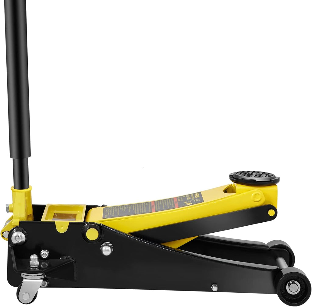 VEVOR 3 Ton Low Profile, Heavy-Duty Steel Racing Floor Jack with Dual Pistons Quick Lift Pump, Lifting Range 3.35"-19.69"