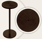 ZYBT Pedestal Side Table,10.24" Natural Wood Round Coffee Table, Drink Table Pedestal, Coffee Tables for Small Spaces, Martini Tables, Round Cocktail Small Side Tables for Living Room(Black)