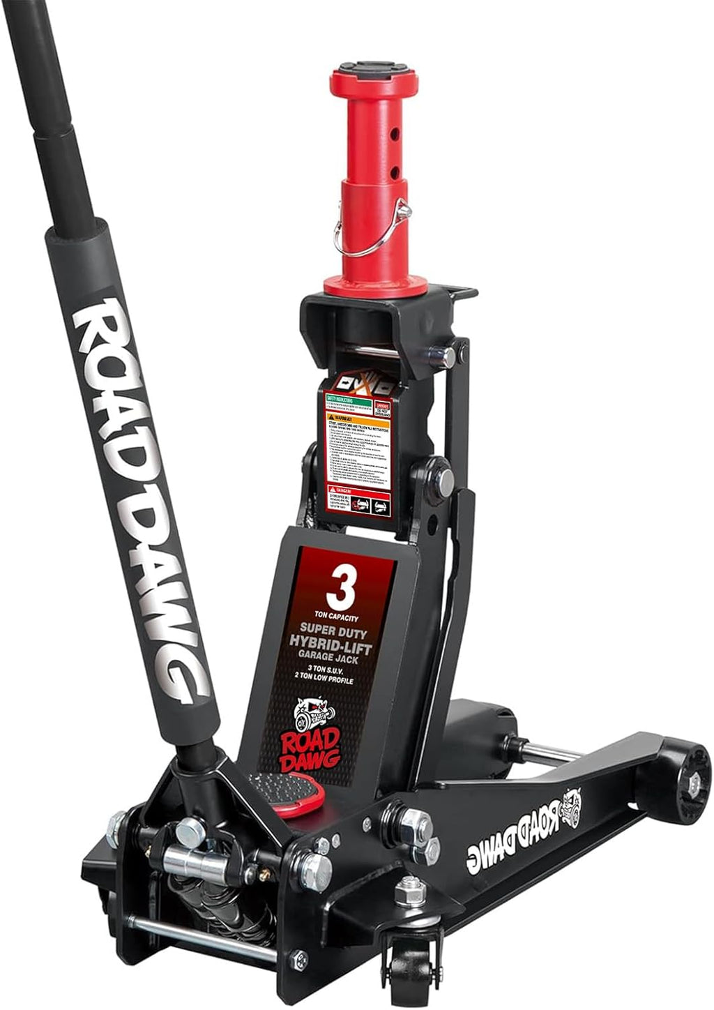 ATZ830027HD Torin Hydraulic Low and High Profile Professional Grade Foldable Garage Service/Floor Jack with Quick Lift Pump, 3 Ton (6,600 lb) Capacity, Black