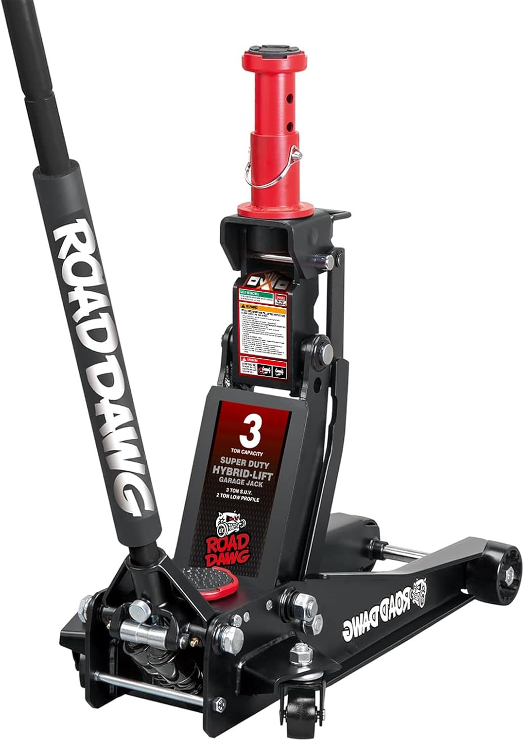 ATZ830027HD Torin Hydraulic Low and High Profile Professional Grade Foldable Garage Service/Floor Jack with Quick Lift Pump, 3 Ton (6,600 lb) Capacity, Black