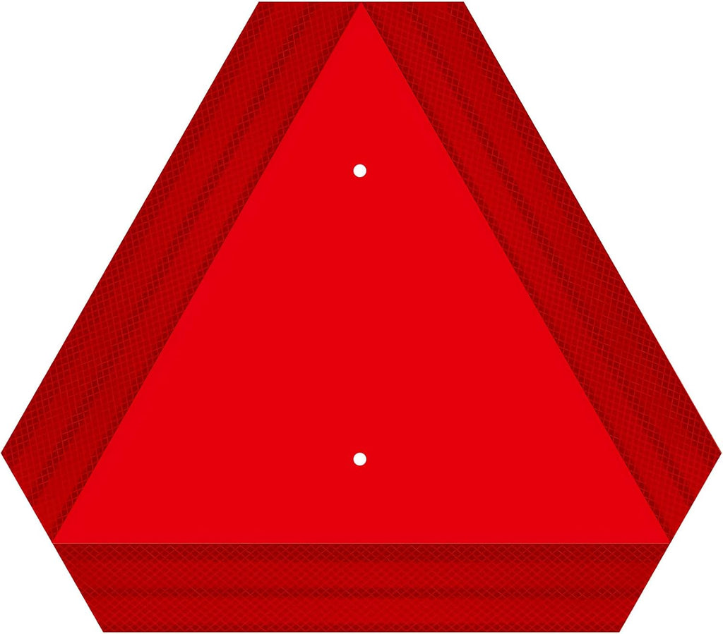 Slow Moving Vehicle Triangle Sign, Rust Free Aluminum, 14"X16", 40-mil Thick Reflective For Golf Cart, Tractor, UTV, Safety Signs