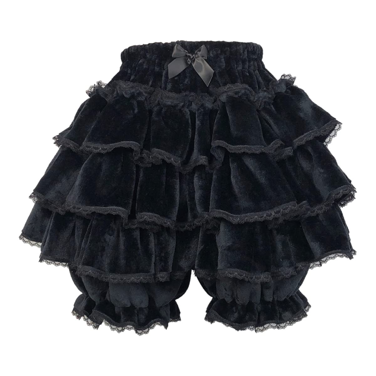 Women Lolita Bloomers Teens Cute Maid Tiered Ruffle Bloomer Shorts Kawaii Fuzzy Fluffy Pumpkin Pants Pettipants