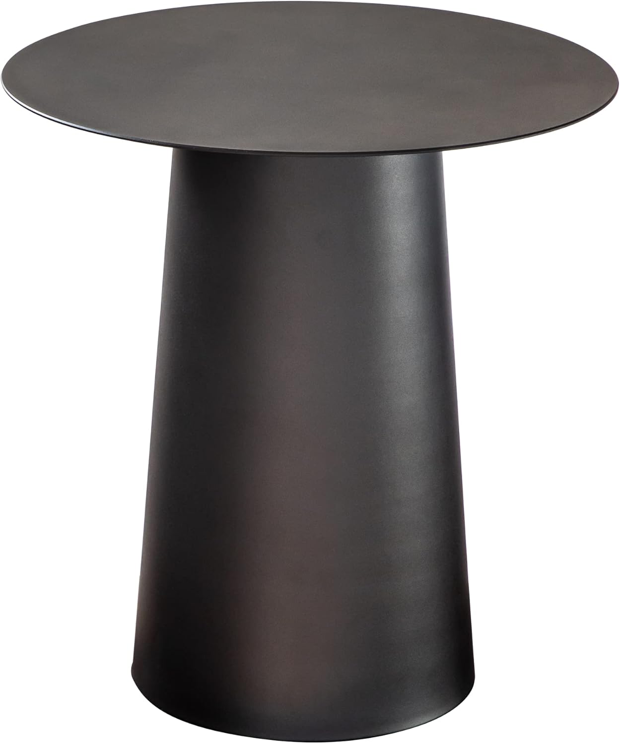 ALOADECOR W17.7 Modern and Contemporary Matte Black Single Round Coffee Table Sturdy Iron Base Elegant Design for Living Room Bedroom and Office Decor
