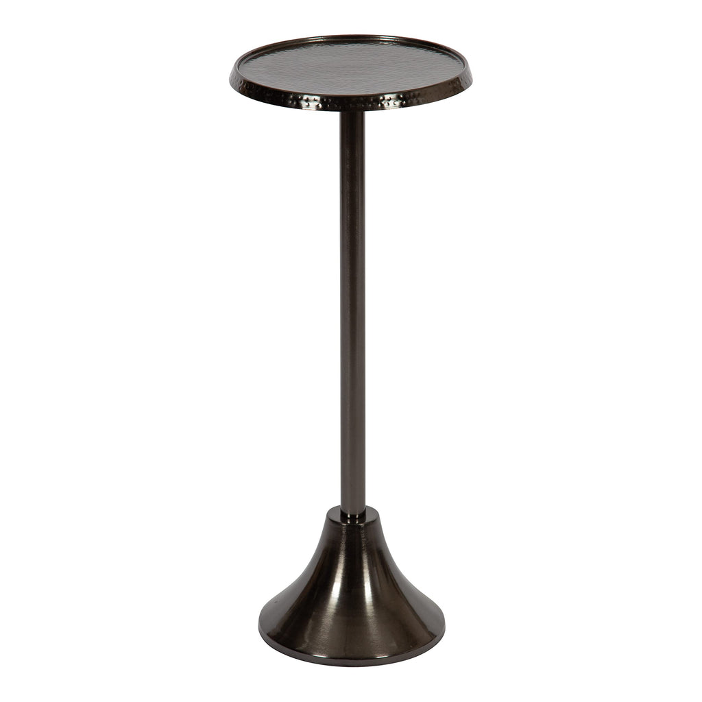 Kate and Laurel Sanzo Modern Pedestal Drink Table, 10 x 10 x 23, Antique Gold, Decorative End Table with Mirrored Tabletop for Use as Small Plant Stand or Cute Martini Table