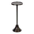 Kate and Laurel Sanzo Modern Pedestal Drink Table, 10 x 10 x 23, Antique Gold, Decorative End Table with Mirrored Tabletop for Use as Small Plant Stand or Cute Martini Table