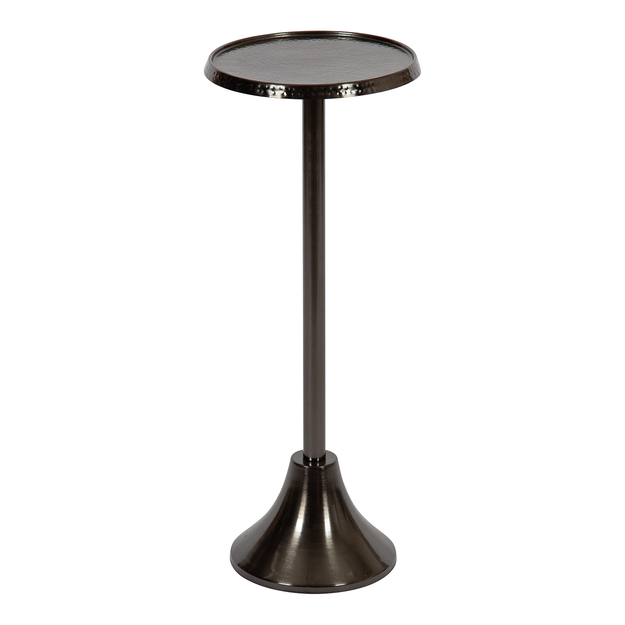 Kate and Laurel Sanzo Modern Pedestal Drink Table, 10 x 10 x 23, Antique Gold, Decorative End Table with Mirrored Tabletop for Use as Small Plant Stand or Cute Martini Table