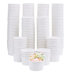 Stockroom Plus 200-Pack Paper Ice Cream Cups - Bulk 8 oz - Disposable Ice Cream Bowls Bulk or Parties - White Ice Cream Cups Disposable