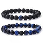 MengPa Mens Beaded Bracelets Couples Matching Bracelet Set Lava Rock Beads for Women Stone Jewelry