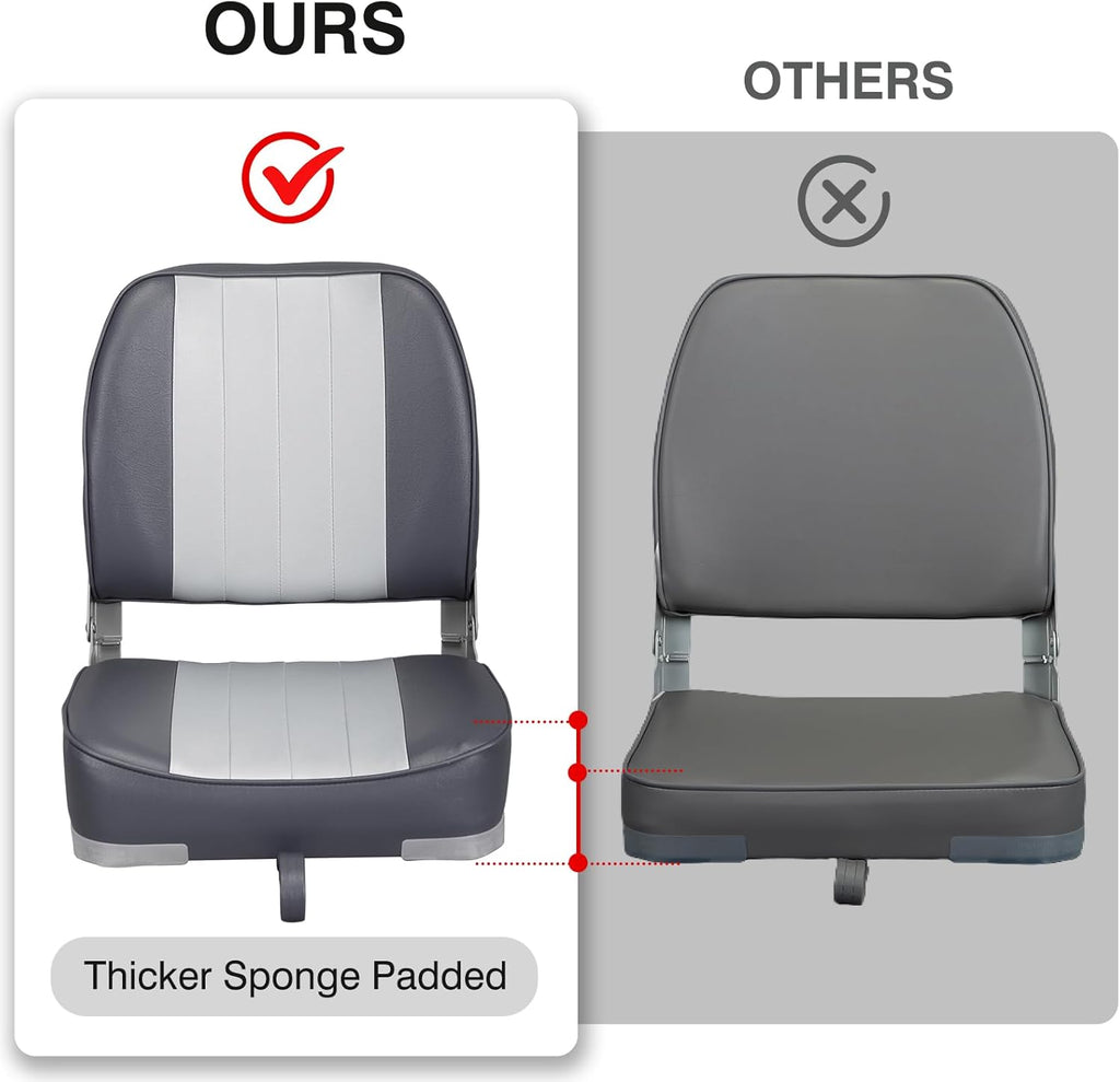 Leader Accessories Classic Low Back Folding Boat Seat