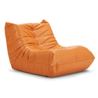 Hobestluk Bælgpose Stol Kæmpe Bælgpose Sofa Memory Foam Bælgpose Sofaer til Voksne, Læder Bælgpose Stole til Stue Soveværelse Kollegieværelse Kontor (Orange)