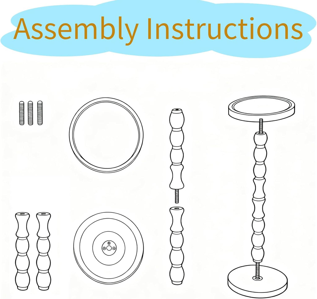 Wood Round Side Table, Small End Table, Plant Stand, Coffee ＆ Drink Table for Living Room,Patio, Bedside, Balcony, Indoor/Outdoor Use (Black)