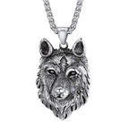 U7 Punk Chameleon/Eagle/Dragon/Hawk/Wolf Necklaces for Men Women, Retro Black Stainless Steel Animal Pendant Personalized Jewelry Gift Cool Necklace with 22 Inch Chain