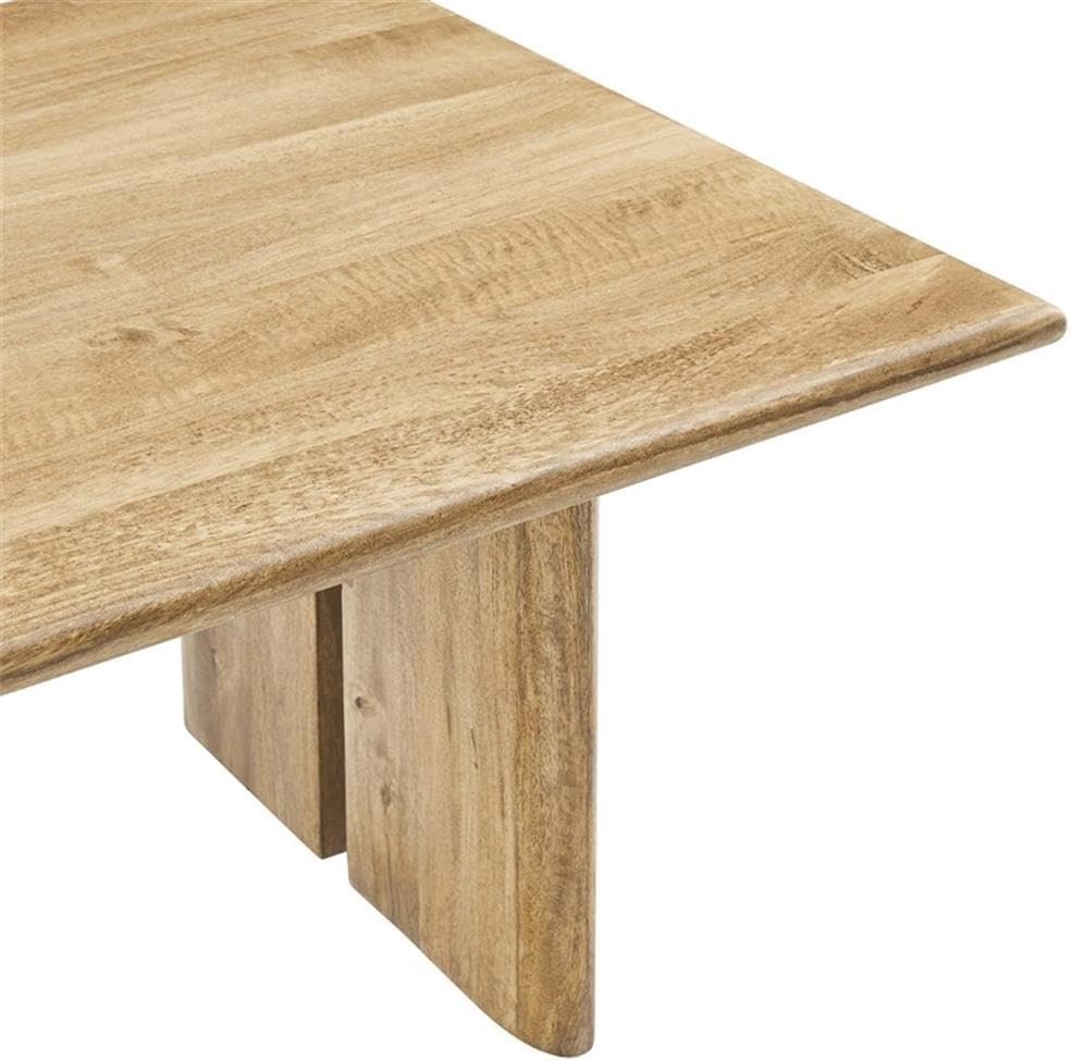 Modway Amistad 44" Rectangular Solid Wood Modern Farmhouse Coffee Table in Oak