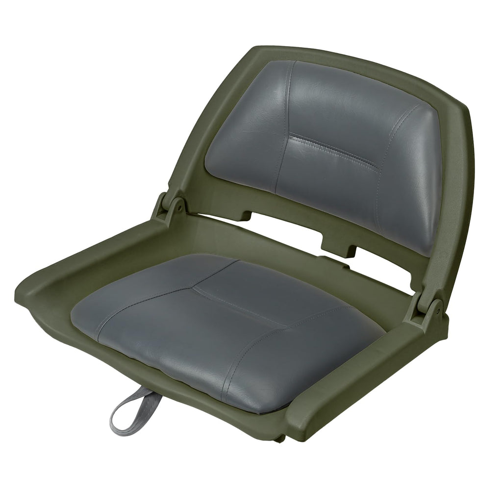 Folding Boat Seat Padded Folding Boat Chair with Backrest Marine BassJon Boat Seat (Grayshell Charcoal)