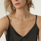 Collana KROMPG Catena in Oro 14k per Donne Catena a Corda Oro 2mm Collana per Donne Uomini Non Sbiadente e Delicate Collane per Donne Uomini Tutte le Lunghezze 16-26 Pollici