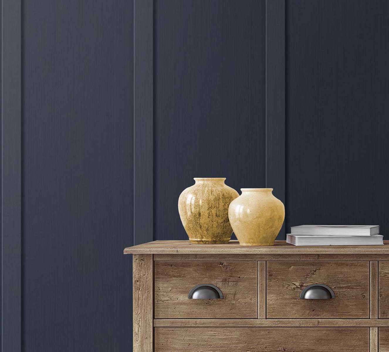 NextWall Faux Board and Batten Peel and Stick Wallpaper (Dark Blue)