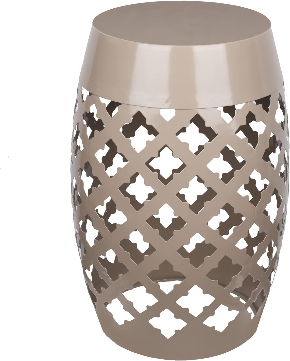 Vipush Outdoor Lace Cut Iron Side Table,Patio Garden Stool Coffee End Table Nightstand for Small Spaces,Living Room,Front Porch,Poolside,Brown