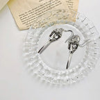 Halloween Jewelry Silver Crow Skull Earrings Charm Dangle Earrings Raven Earrings Bird Skull Jewelry Gothic Gift Set Punk Design