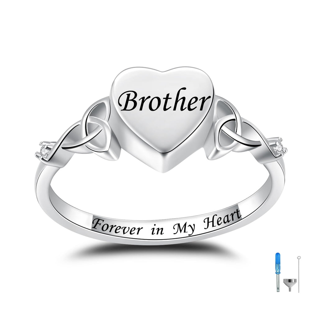 Heart Cremation Ring for Ashes: 925 Sterling Silver Forever in My Heart Carved Urn Keepake Rings Memorial Jewelry for Women Men