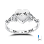 Heart Cremation Ring for Ashes: 925 Sterling Silver Forever in My Heart Carved Urn Keepake Rings Memorial Jewelry for Women Men