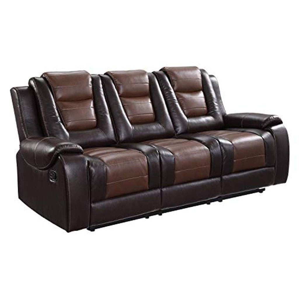 Lexicon Reclining Living Room Set, Manual Reclining Sofas, Couches for Living Room, Home Theater Seating, Includes Reclining Sofa and Double Gliding Loveseat, 2-Piece Set, Two-Tone Brown​